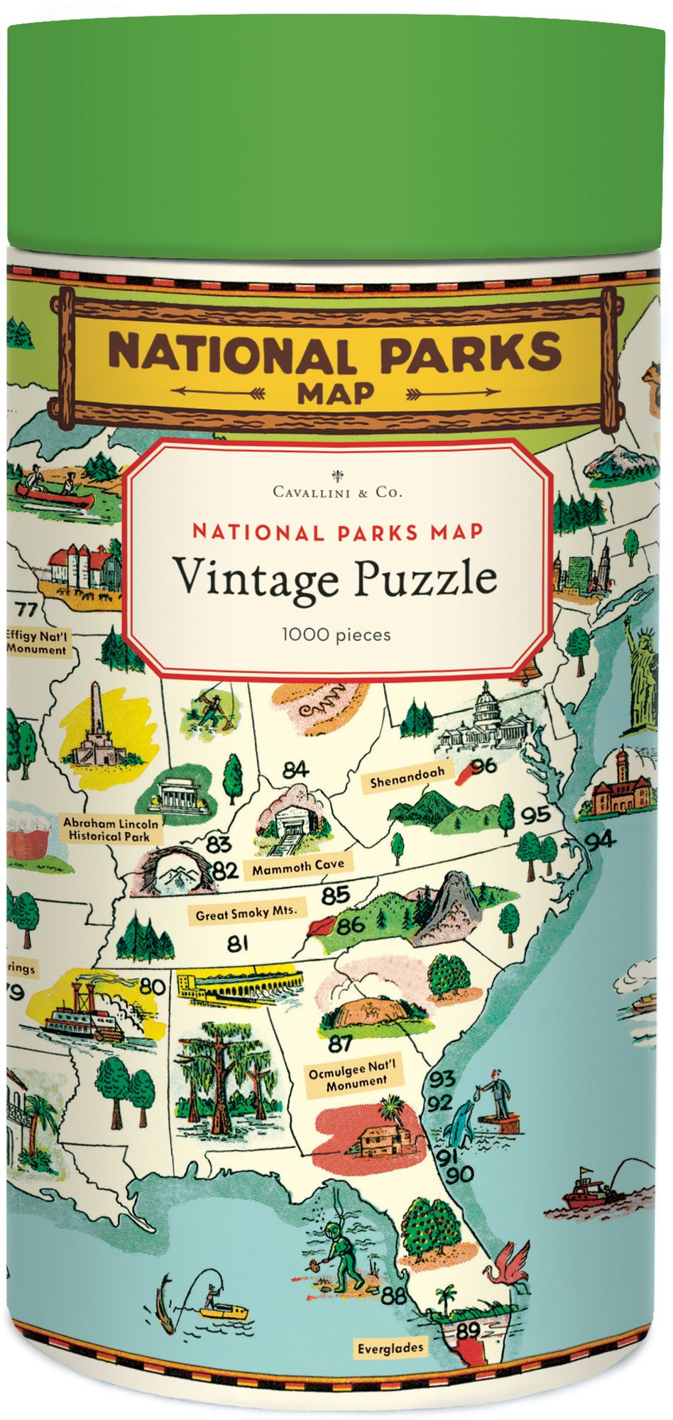 Cavallini & Co - National Parks Map 1000 Piece Jigsaw Puzzle - Image 3