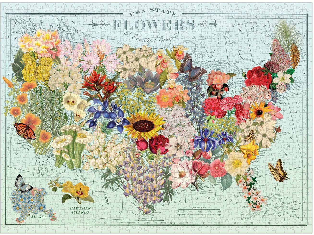 Wendy Gold USA State Flowers 1000 Piece Puzzle - Image 2
