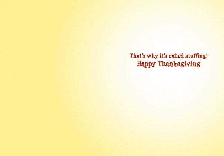 Fat Cat Asleep At Table Thanksgiving Card - Image 2