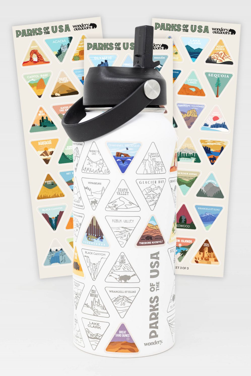 Parks of the US Bucket List Water Bottle - Image 2