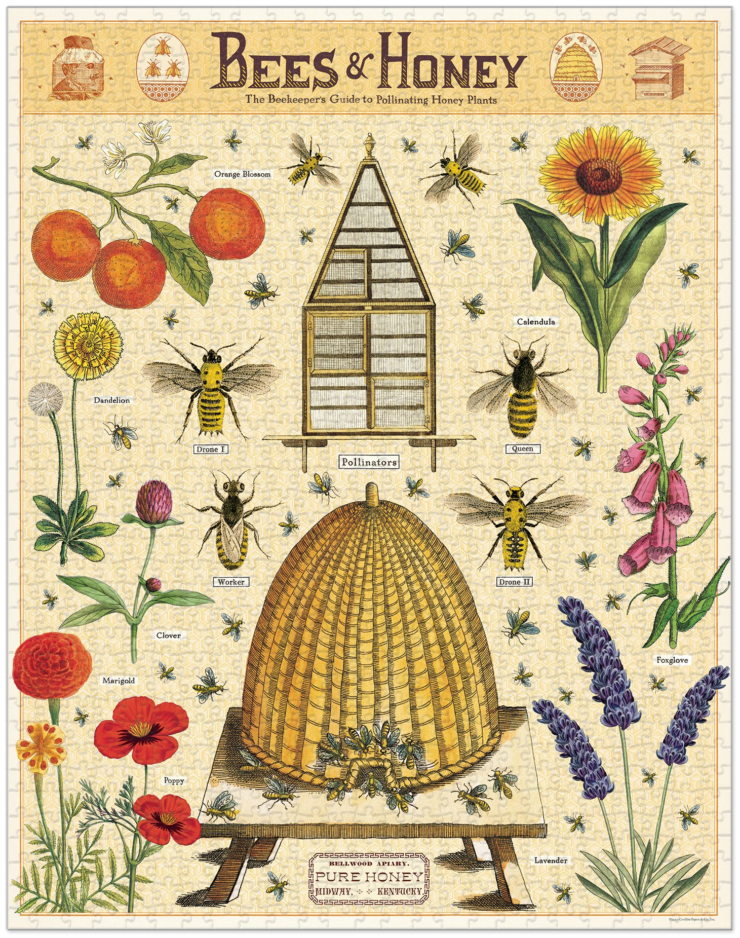 Cavallini & Co - Bees & Honey 1000 Piece Jigsaw Puzzle - Image 4