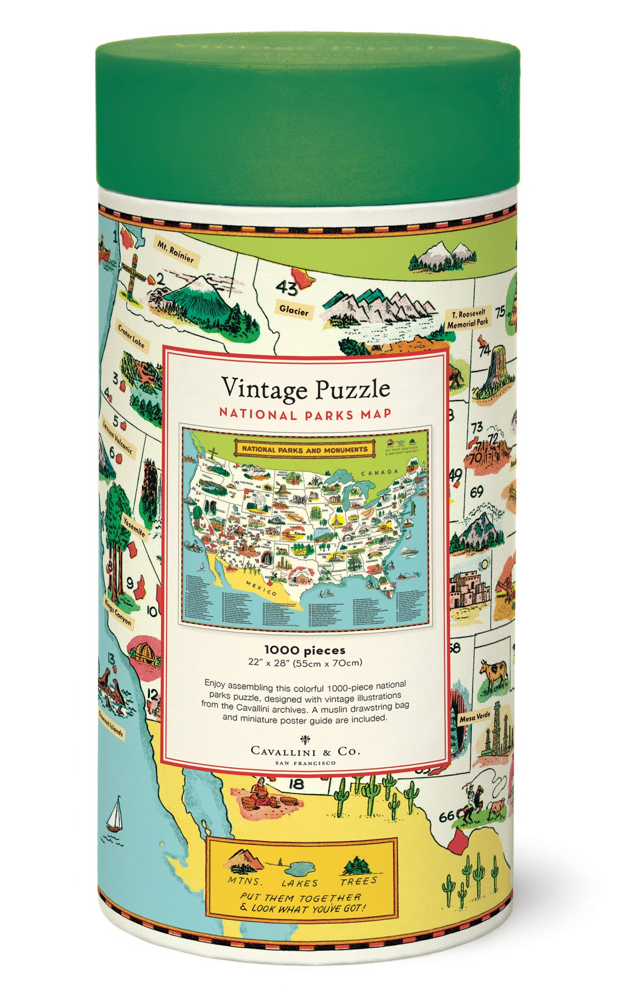 Cavallini & Co - National Parks Map 1000 Piece Jigsaw Puzzle - Image 5