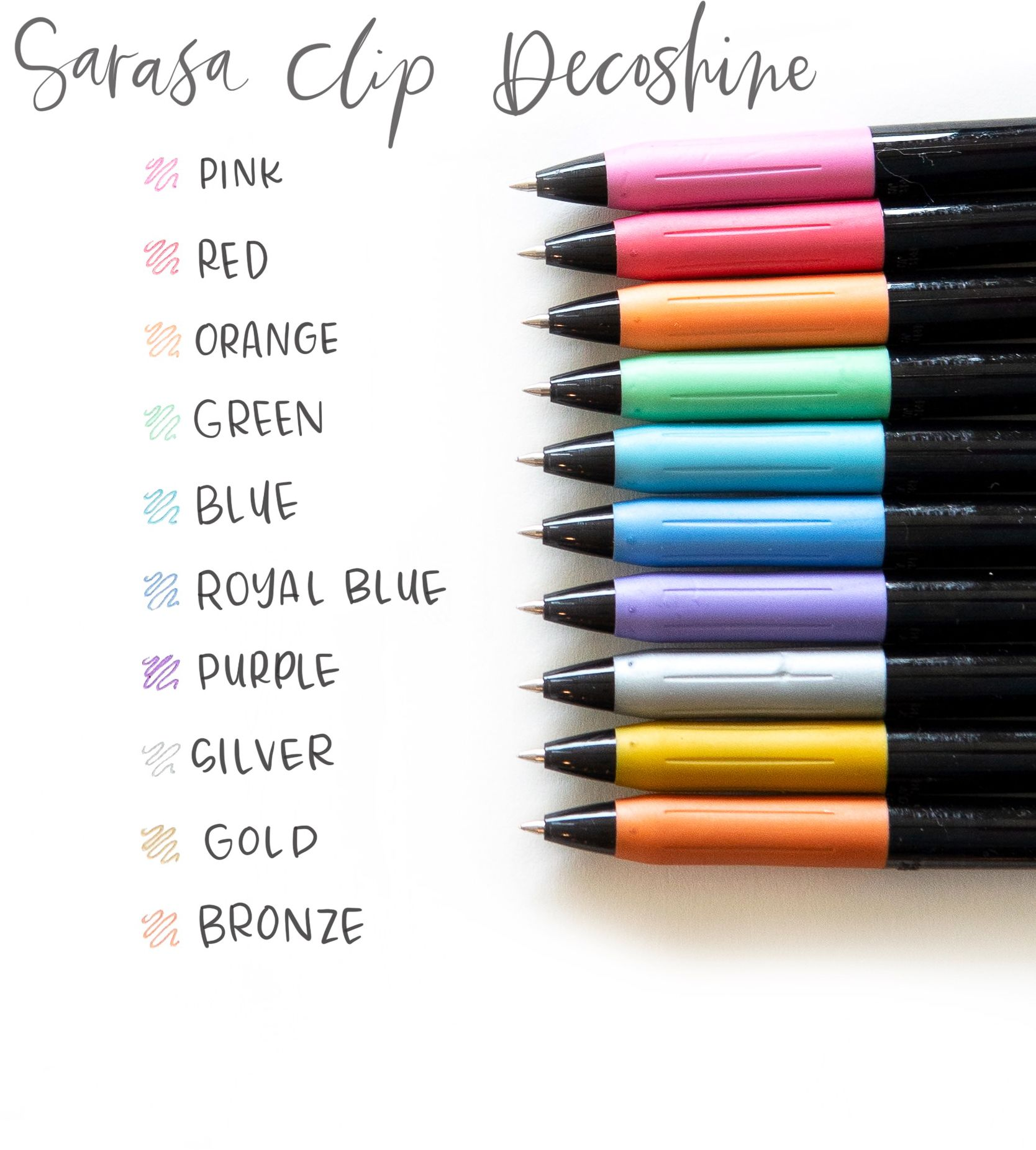 Sarasa Clip Decoshine Metallic Gel Ink Retractable Pens - Image 4