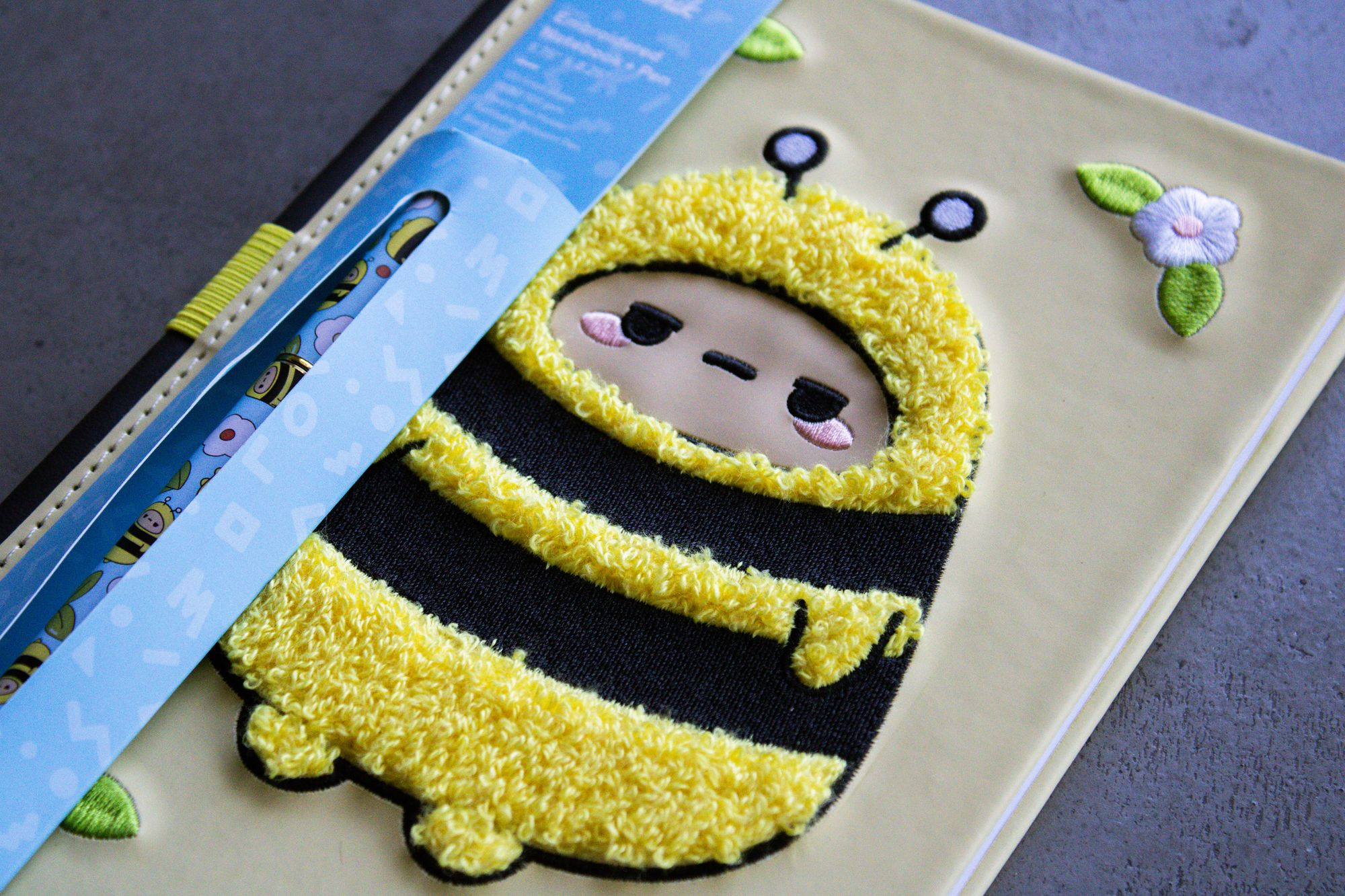 Smoko Bee Embroidered Journal with Pen - Image 2