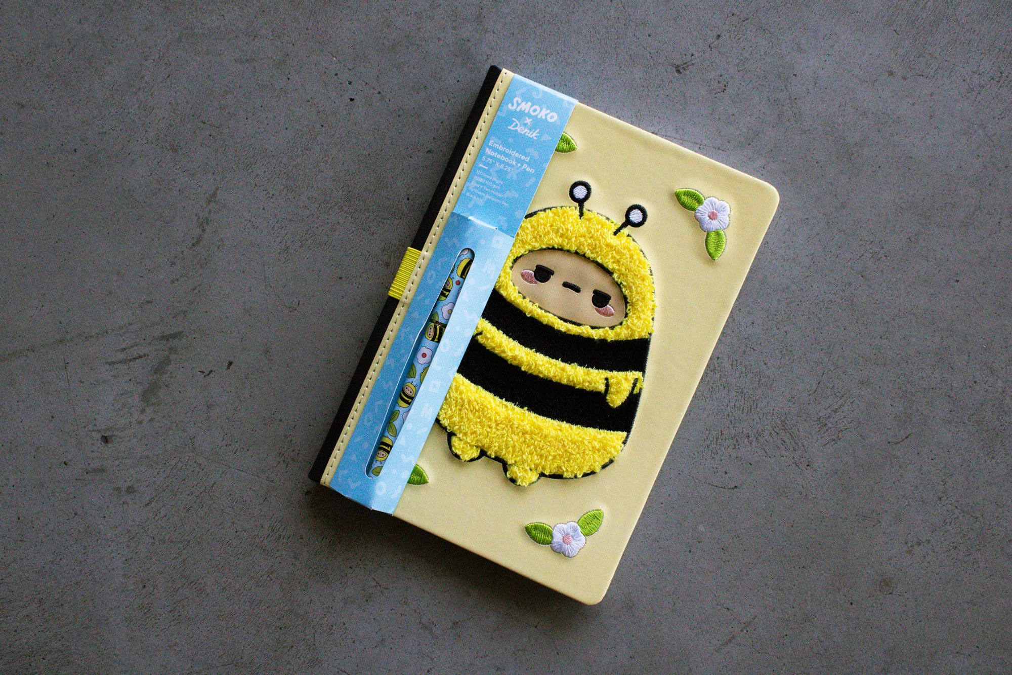 Smoko Bee Embroidered Journal with Pen - Image 3