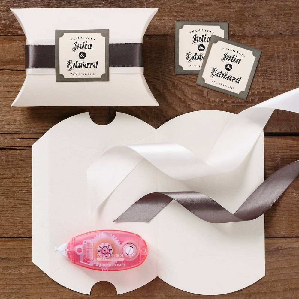 Pillow Favor Box - Luxe White - Image 2