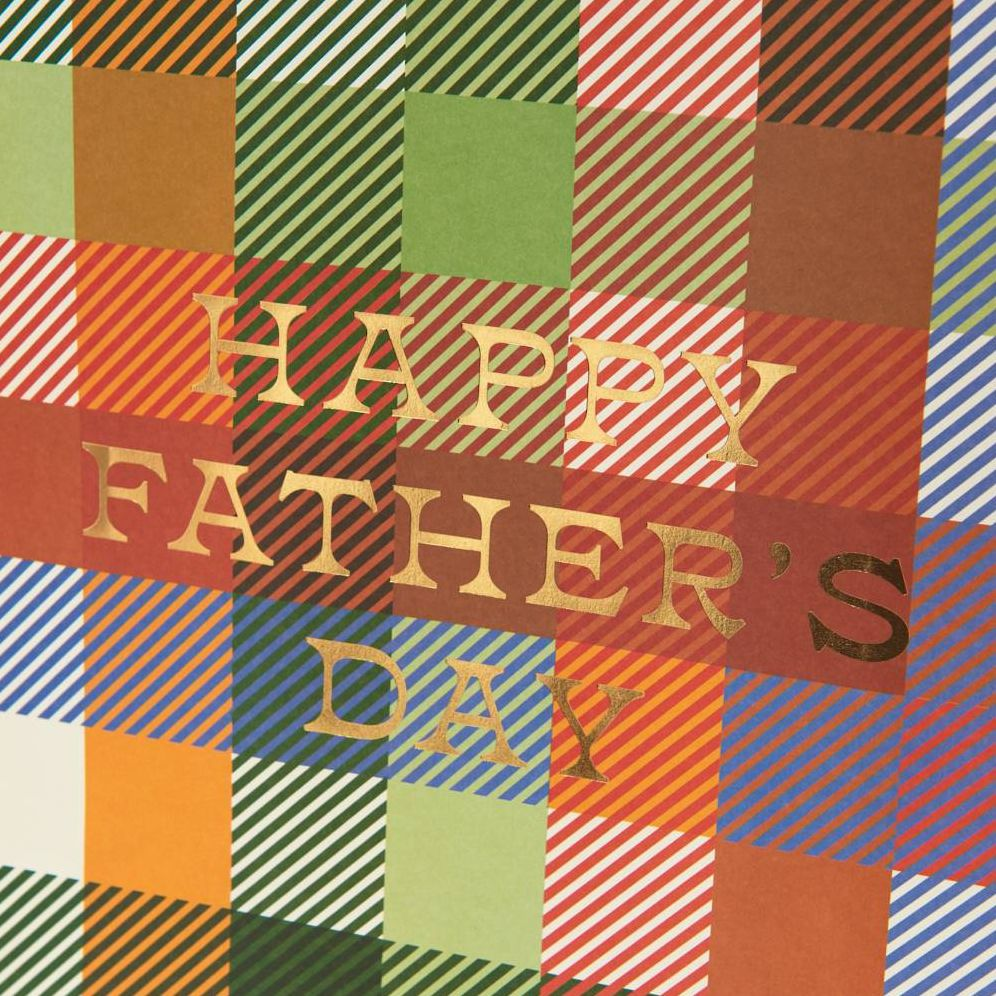 Happy Fathers Day Plaid Medium Gift Bag - Image 2