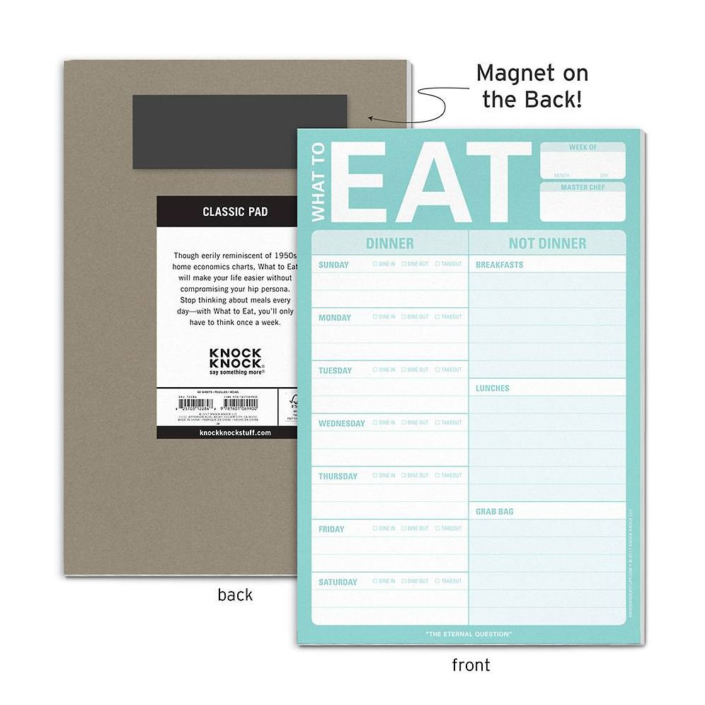 What to Eat Knock Knock Pad with Magnet (Mint Green) - Image 5