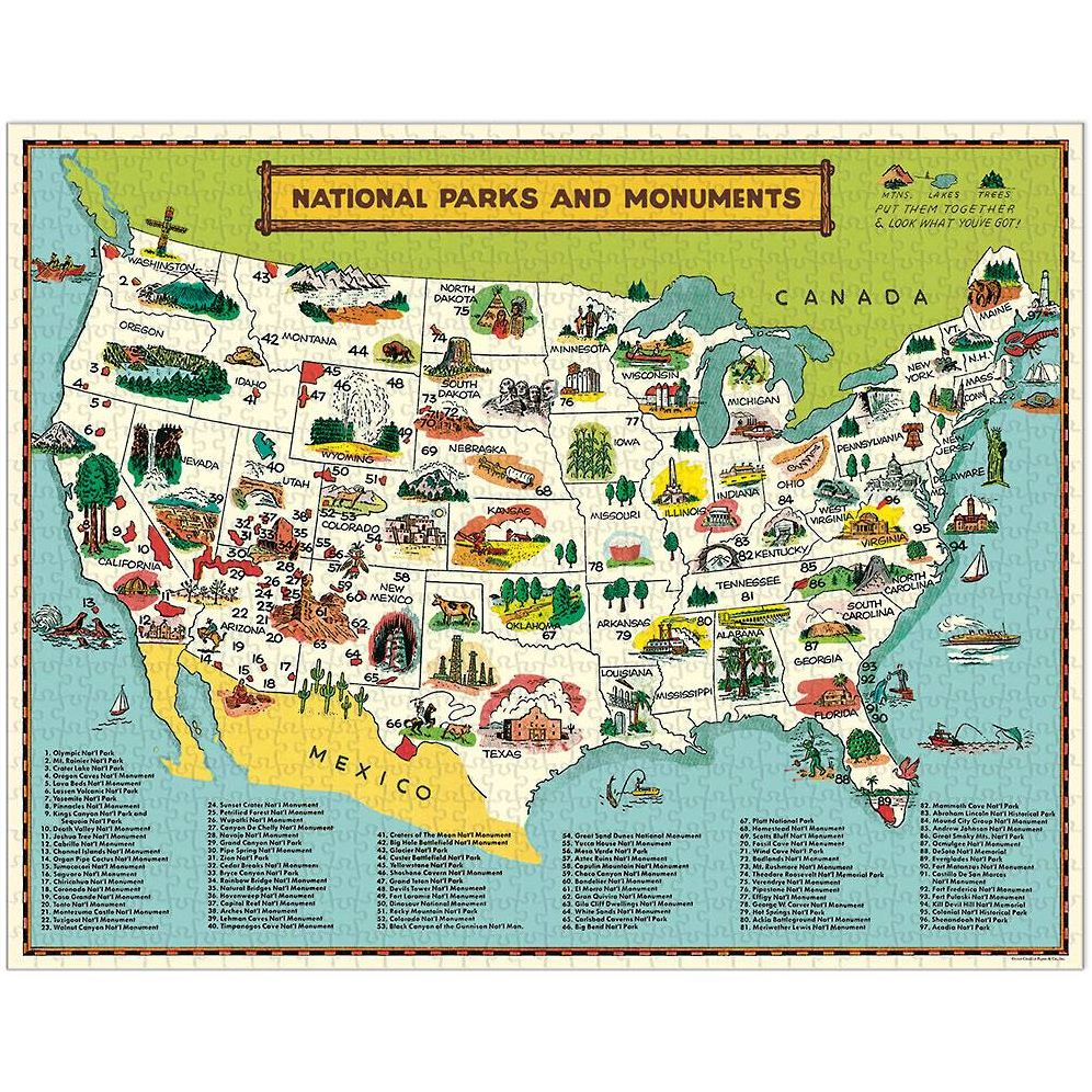 Cavallini & Co - National Parks Map 1000 Piece Jigsaw Puzzle - Image 6