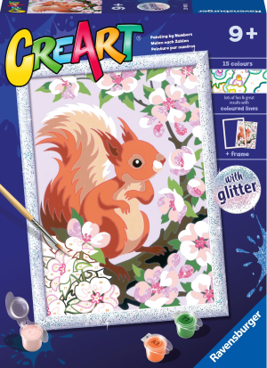 CreArt Paint by Number - Spring Squirrel w/Glitter