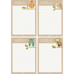 Owls Personalized Notepad Set