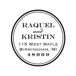 Bold Double Circle Couple Custom Stamp