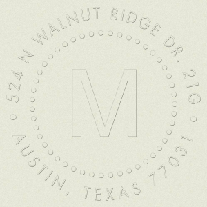 Single Bold Monogram Custom Embosser Plate