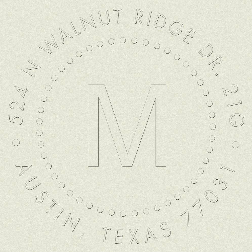 Single Bold Monogram Custom Embosser Plate
