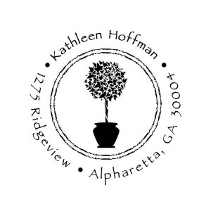 Topiary Circle Custom Stamp