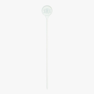 Clear Green Engraved Monogram Skewers