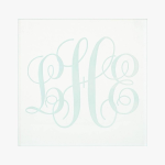 Clear Green Engraved Monogram Coasters