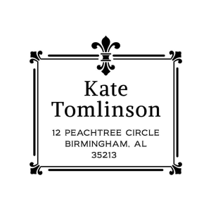 Fleur-de-Lis Rectangle Custom Stamp