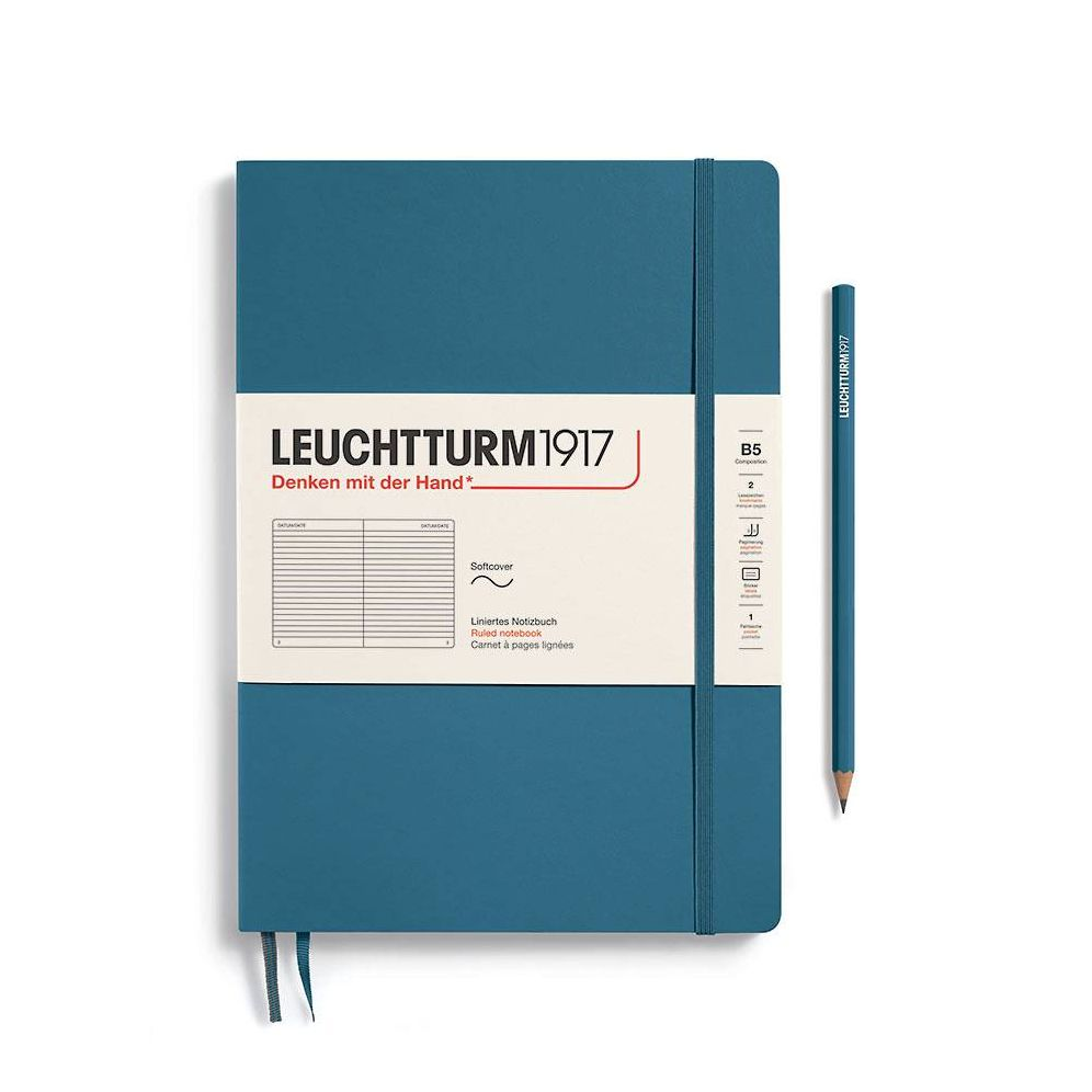 Leuchtturm1917 Stone Blue Softcover Composition Ruled Journal