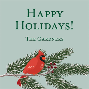 Winter Birds Holiday Gift Tag Label