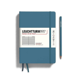 Leuchtturm Stone Blue Ruled Page Hardcover Medium Notebook
