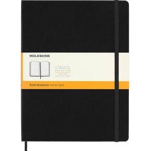 Moleskine Classic Notebook. Extra Large. Ruled. Black. Hard Cover (7.5 x 10)