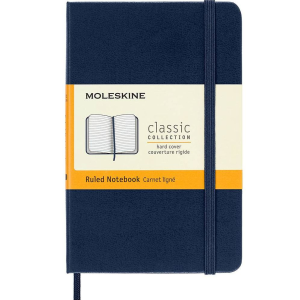 Moleskine Classic Notebook. Pocket. Ruled. Sapphire Blue. Hard Cover (3.5 x 5.5)