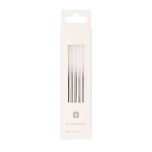 Tall Silver Metallic Ombre Candles