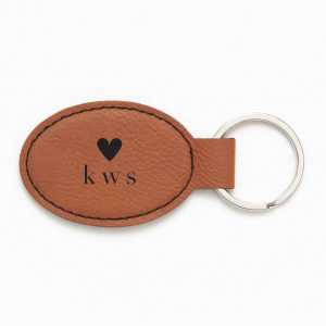 Monogram Heart Brown Key Fob