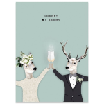 Cheers My Deers Wedding Card