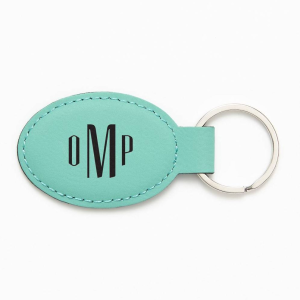 Tommaso Monogram Teal Key Fob