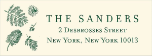 Delicate Greenery Holiday Return Address Label