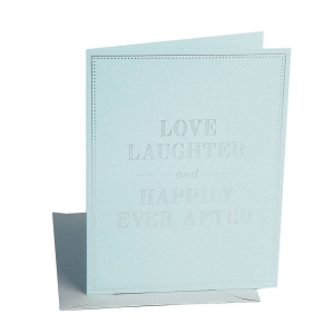 Love Laughter Foil on Pool Wedding Card