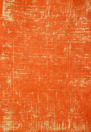 Gold Brushstroke on Bright Orange Handmade Paper