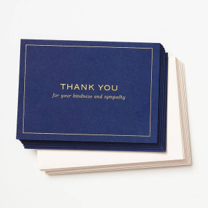 Navy Foil Thank You Card Set