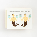 Bowtied Mermen Birthday Card