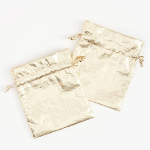 Gold Foil Drawstring Treat Bags