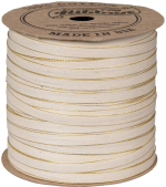 Skinny Cotton Ribbon Cream/Gold 50yd