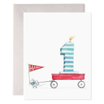 1st Birthday Red Wagon Card