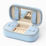 Light Blue Vegan Leather Jewelry Box