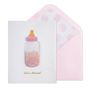 Pink Bottle Baby Card
