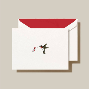 Engraved Hummingbird Stationery Set