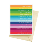 Rainbow Many Thanks Card