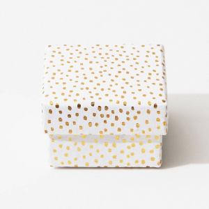 Gold Flurry Dots On White Mini Gift Box
