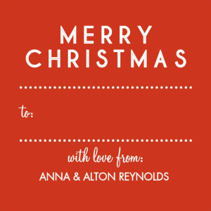 Merry Christmas Gift Tag Label