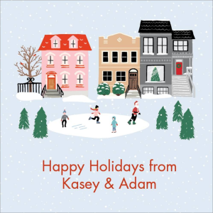 Skate Pond Holiday Gift Tag Label