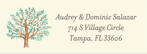Tree of Life Bar Mitzvah Return Address Label