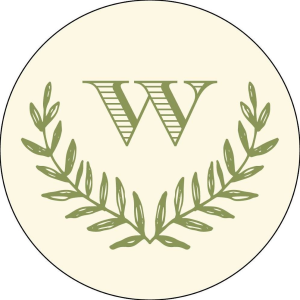 Monogram Laurel Circle Labels