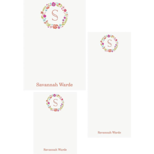 Floral Monogram Mixed Personalized Notepads