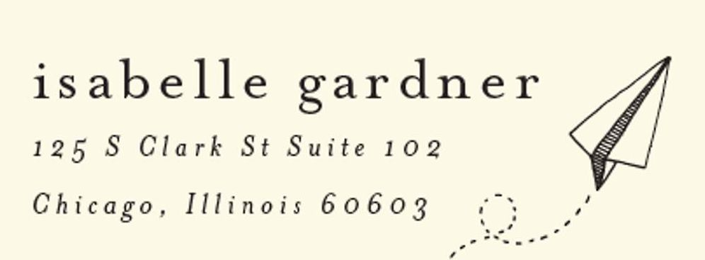 Paper Plane Return Address Label